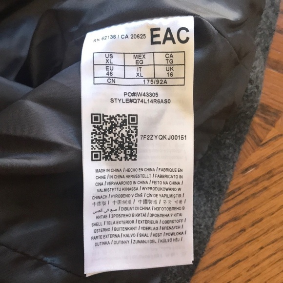 Nwt Guess Gray Peacoat XL - Picture 5 of 5